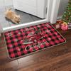 VIKAMA Winter Snowman Entry Doormat Plaid Scarf Snowflake Pattern Non Slip Mat For Porch Indoor Home Xmas Party Decoration
