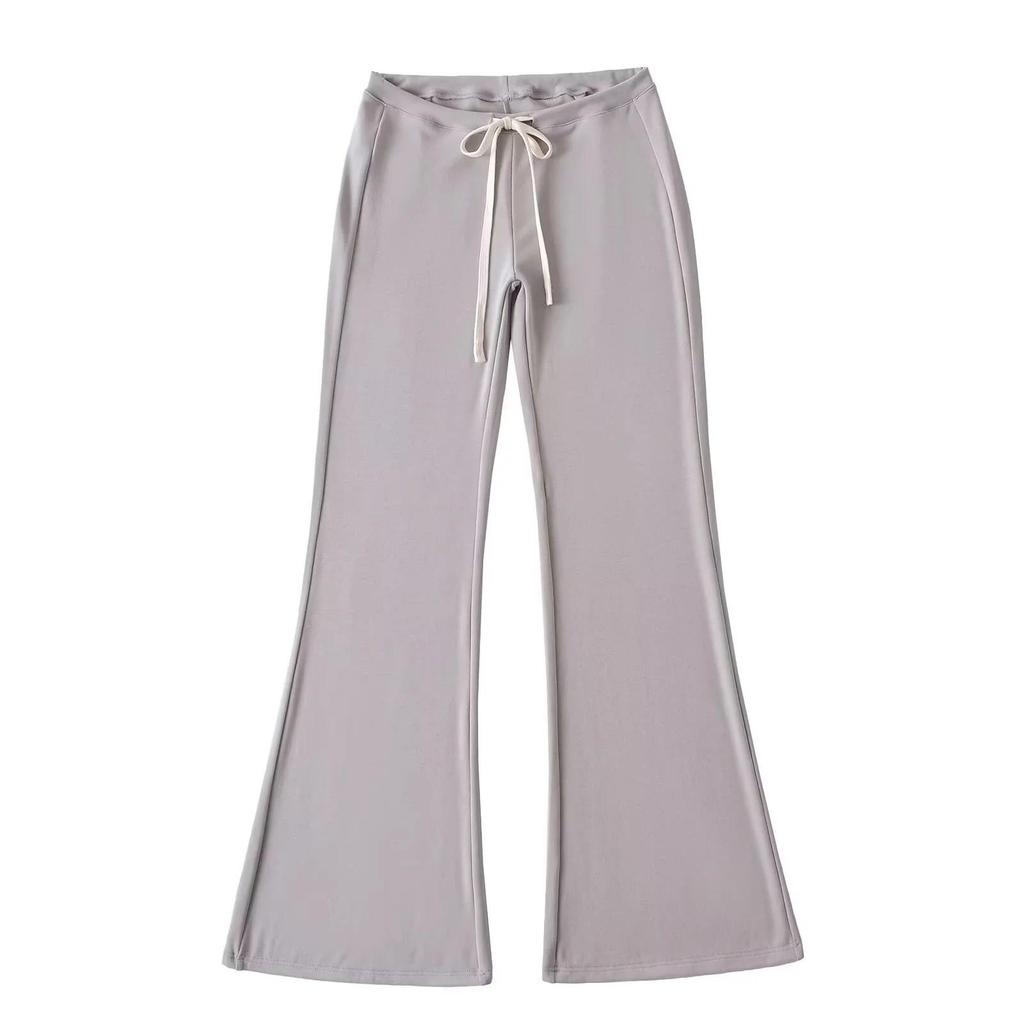 Women's Low Waist Flared Yoga Cashmere Sweatpants - Versatile, Drawstring, Casual Spring Style
