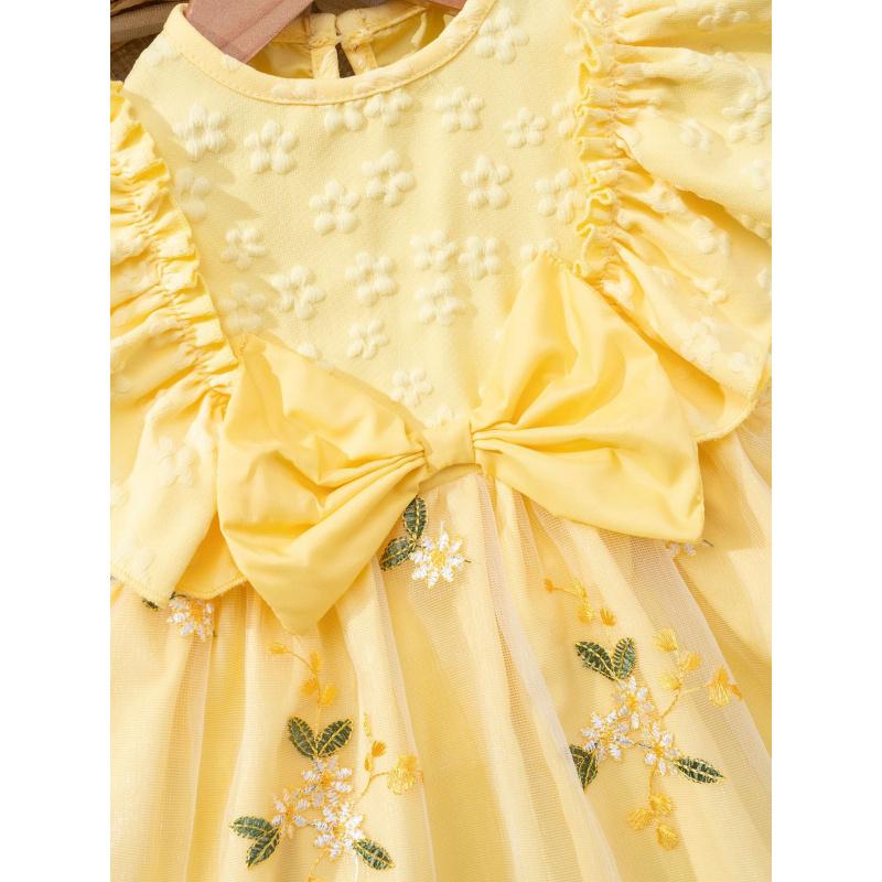 Children's Summer One-Year-Old Dress Little Girl Fashionable Dress Baby Girl Cute Embroidered Princess Dress Hem