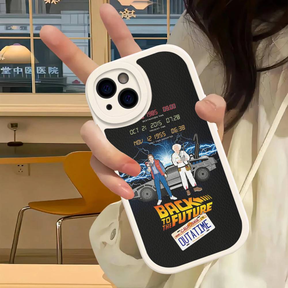 

Movie Back To The Future Phone Case For IPhone 16 15 14 13 Pro Max 11 12 Plus Leather Silicone Cover iPhone 16pro max