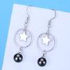 BELLA BOX S925 Sterling Silver Needle Star Tassel Zircon Geometric Earrings Moonfall Star Pearl Earrings