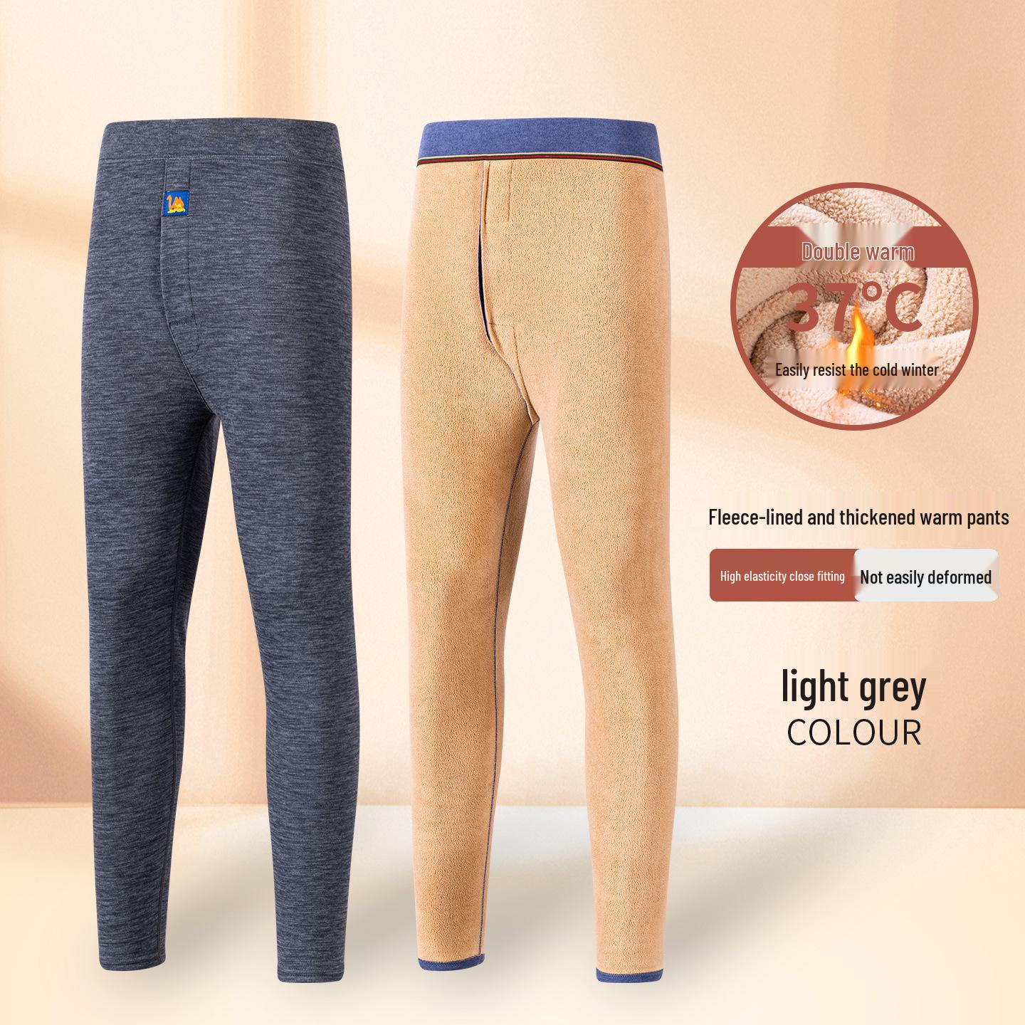 

Мужские термолеггинсы из верблюжьей шерсти с высокой талией - Облегающие, с плюшем, Толстые и Высокоэластичные для Зимнего Тепла. XL