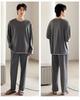 Men's Modal Long Sleeve Pajamas - Casual Spring/Autumn Wear, Teen & Plus Size