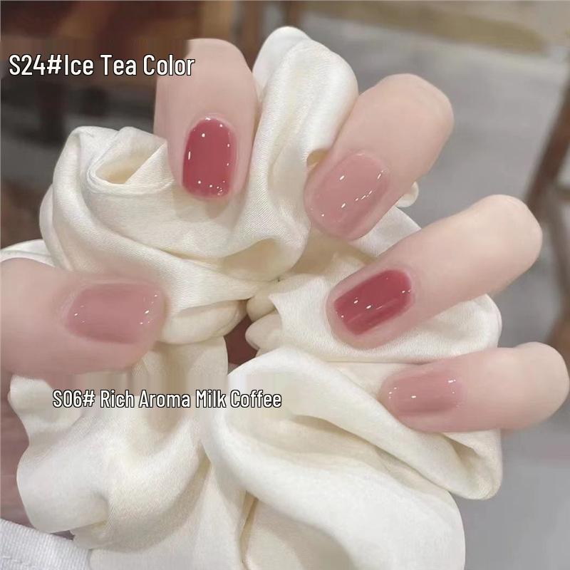 Peelable Odorless Water-based Nail Polish - Quick-drying, No-bake, Ice-clear Solid Nude Color for Students