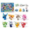 Super Wings 14-Pack Transforming Toys 2 Inch Airplane Collector Character with Dinosaur Mini Action Figure Kids Gift