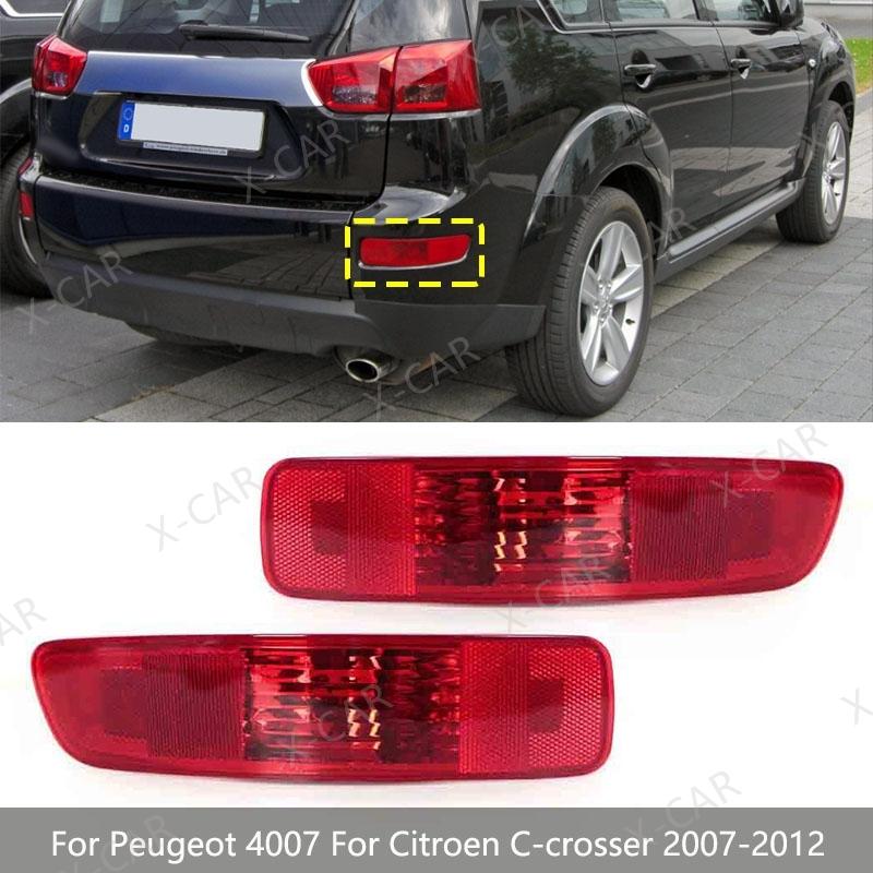 Car Rear Bumper Brake Lamp Tail Warming Reflector Fog Light No Bulb For Peugeot 4007 For Citroen C-crosser 2007 2008 2009-2012