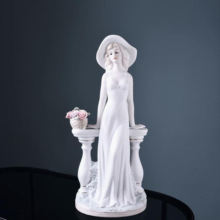 

NOOLIM Элегантная керамическая статуэтка богини – Фарфоровая статуя для свадебного декора и домашних подарков I- Size S