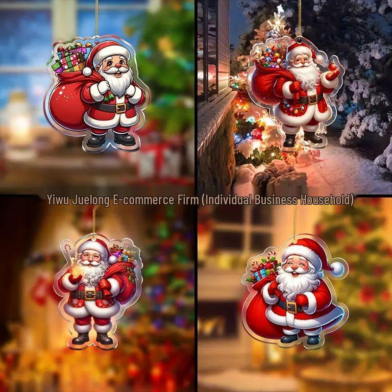 

2D Милий Санта Клаус Різдвяна Акрилова Підвіска-Прикраса для Автомобіля Standard