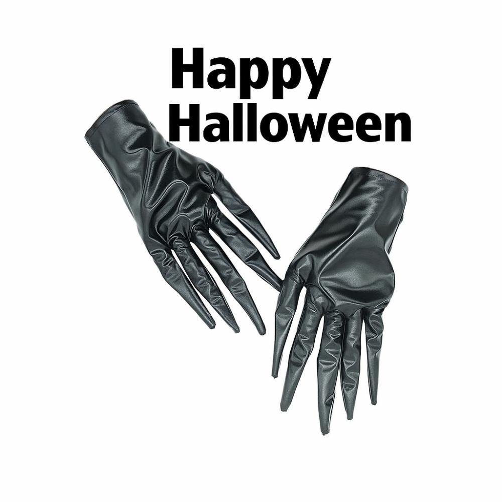 PU Leather Ghost Claw Mittens Short Cosplay Costume Gloves Cool Halloween Gloves  Unisex