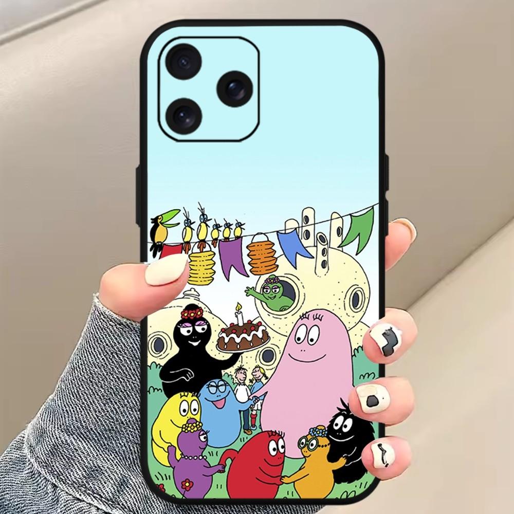 Cartoon Barbapapa Telefon Fall Für Samsung S20 S21 S22 S23 S24 Hinweis 20 4G 5G Plus Ultra Schwarz weiche Shell