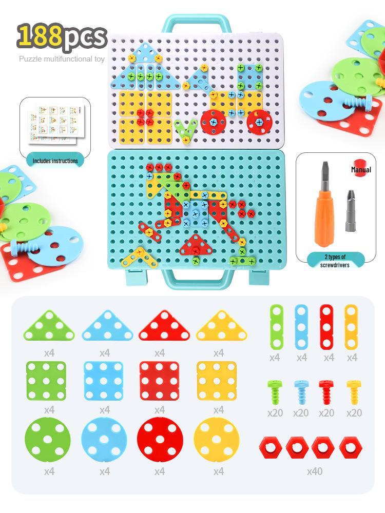 Kids  Educational Screw Nut Assembly Toy with Drill