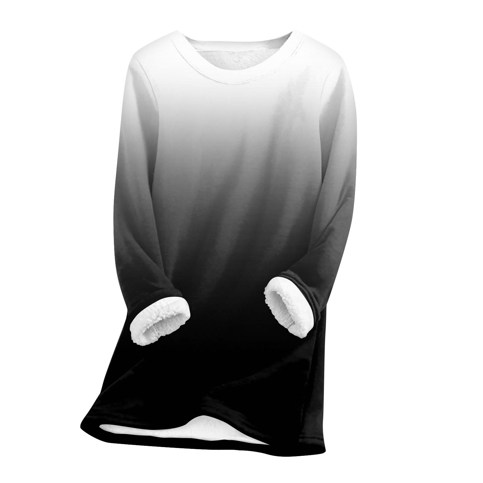 

Жіночий теплий довгий топ з круглим вирізом і потовщеним кашеміровим плюшем S