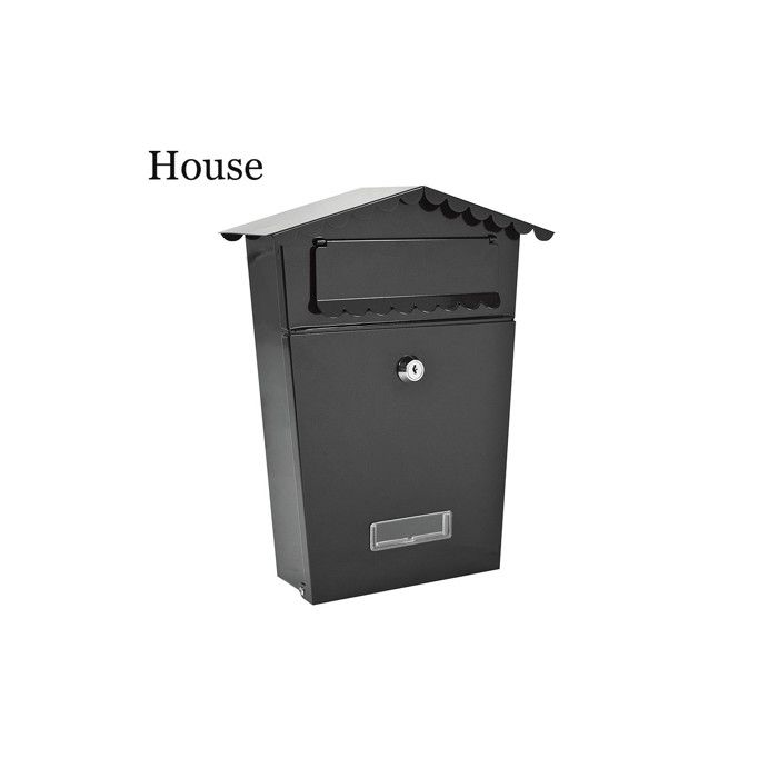 Boîte à Lettres En Acier Modèle House Noire