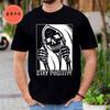 Funny Skull Stay Positive Skeleton Halloween Motivational T-Shirt Clothing Men Women Street Oversized T Shirt Hip Hop Streetwear