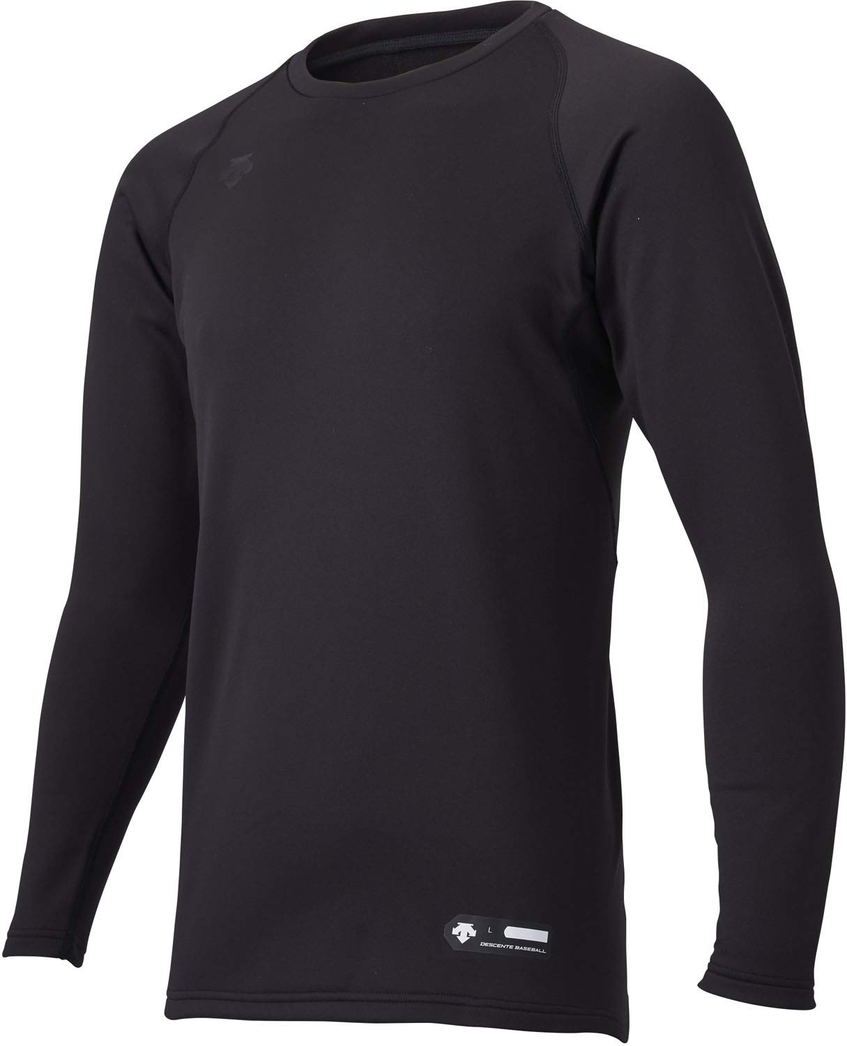 

DESCENT Baseball Crew Neck Long Sleeve Fleece Size S Undershirt, Lining, Stretch, Black, (STD-657) чёрный