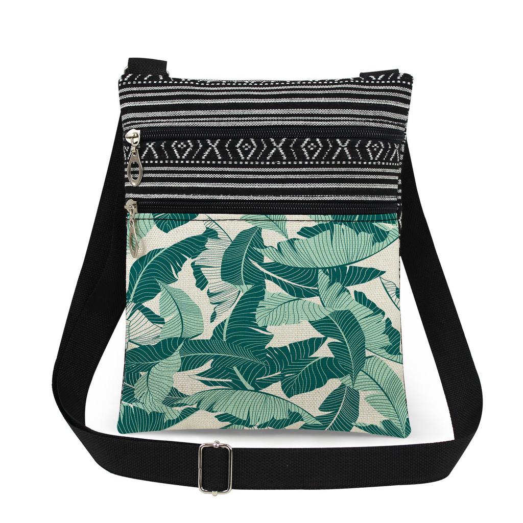1 Stück Stofftasche mit Pflanzenmuster Damen Umhängetasche Posttasche 6918