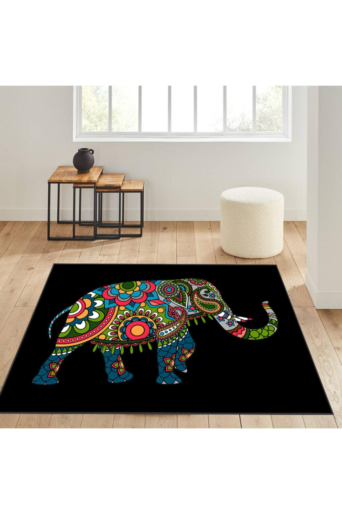 

Rovigo Home Моющийся ковер с принтом RVG1303 50x80 чёрный