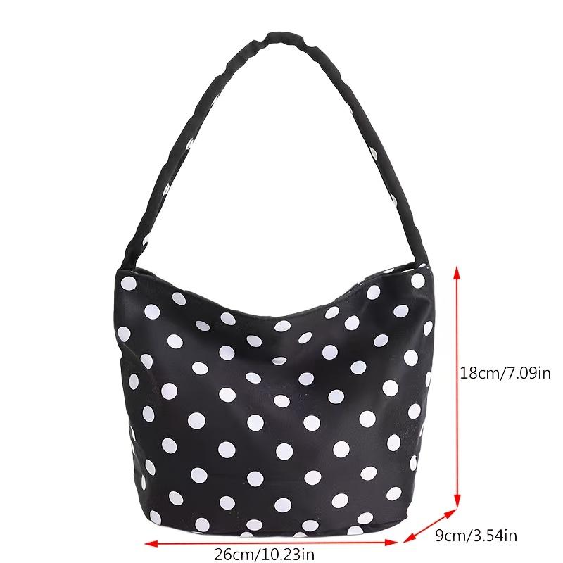 Niche polka dot handbag, women's versatile shoulder bag/underarm bag, small handbag for going out to work, lightweight design.