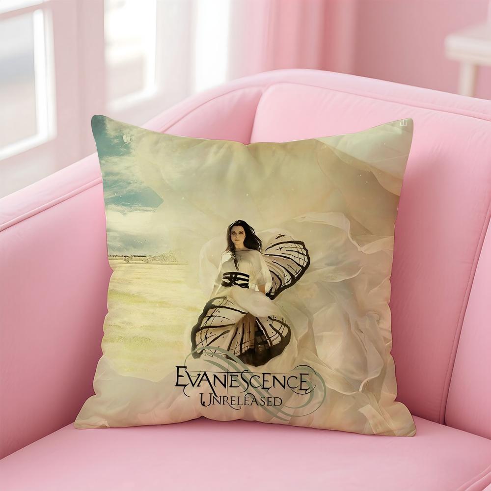 E-Evanescence A-Amy Lee Pillow Case Anti-Dustmite Pillowcase Invisible Zipper Silky Short Plush Sofa Cushion Cover
