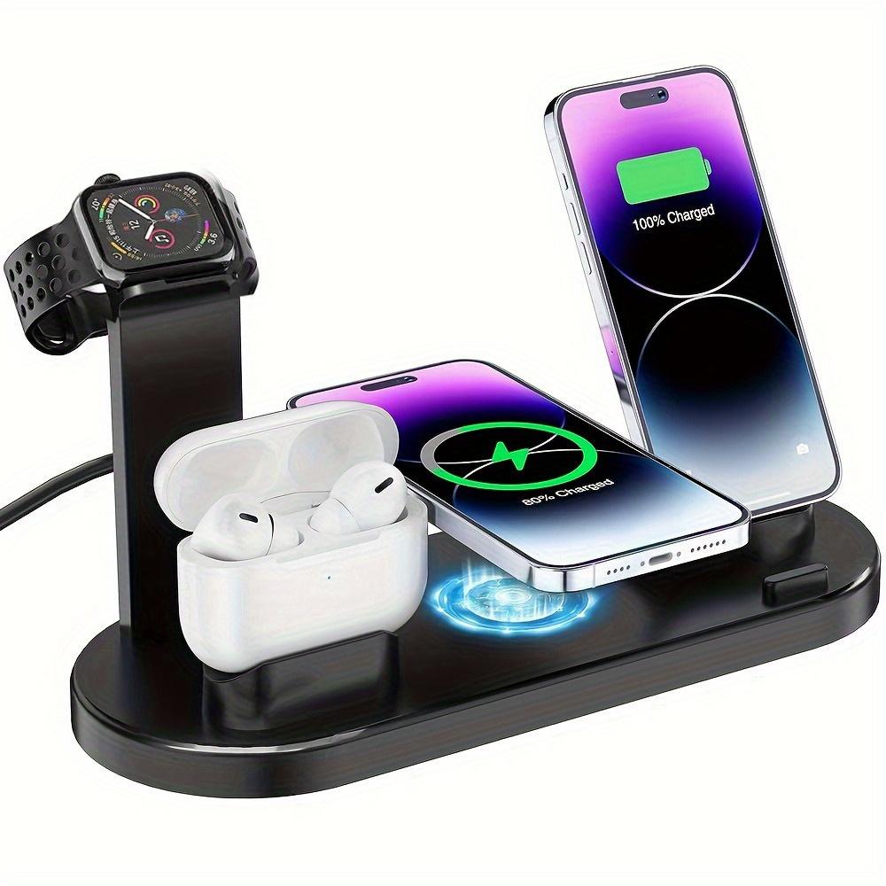 3-in-1 Ultra-Fast 15W Foldable Wireless Charger: Compatible with iPhone, Samsung, Apple Watch & AirPods - Versatile