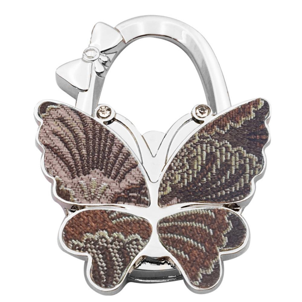 

Portable Butterfly Desk Side Hook Heavy Duty Space Saving Bag Hook Desktop Decorative Foldable Purse Hanger Home Office Desk Use