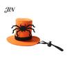 Halloween Pet Costume Accessory Cat Top Hat, Orange Dog Hat with Adjustable Strap, Comfortable Black Spider for Small Dogs Festive Party