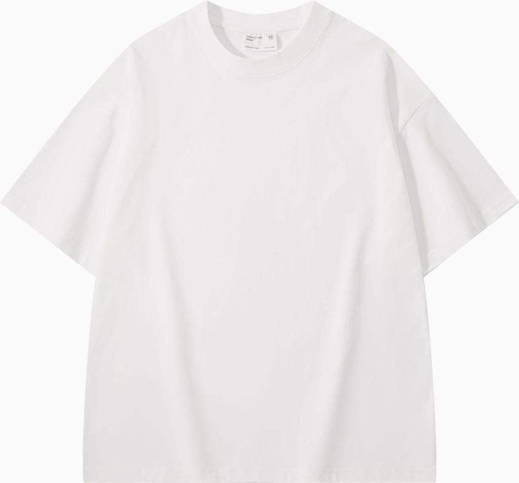 Men's Heavyweight Thickened Cotton Short-Sleeve Drop Shoulder T-Shirt, 300g, Solid Color, Trendy Summer Base Layer