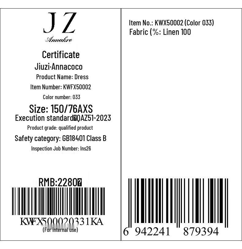 JUZUI ANNACAOU Women's 100% Linen Relaxed V-Neck A-Line Dress