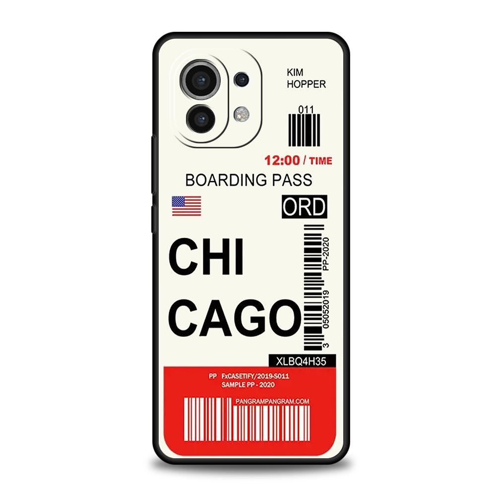 World City Travel Ticket New York Label Case For Xiaomi 14 13T 12T Pro 12 13 11 Ultra Mi Note 10 Lite 10T 5G Pro 11i 9T Cover