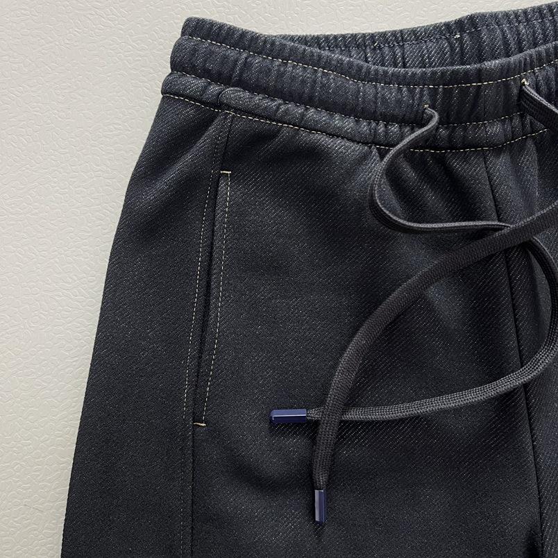 Women's Slimming Lazy Style Drawstring Elastic Waist Loose Leg Casual Pants with Pockets - New Spring Arrival In Black and Dark Blue.