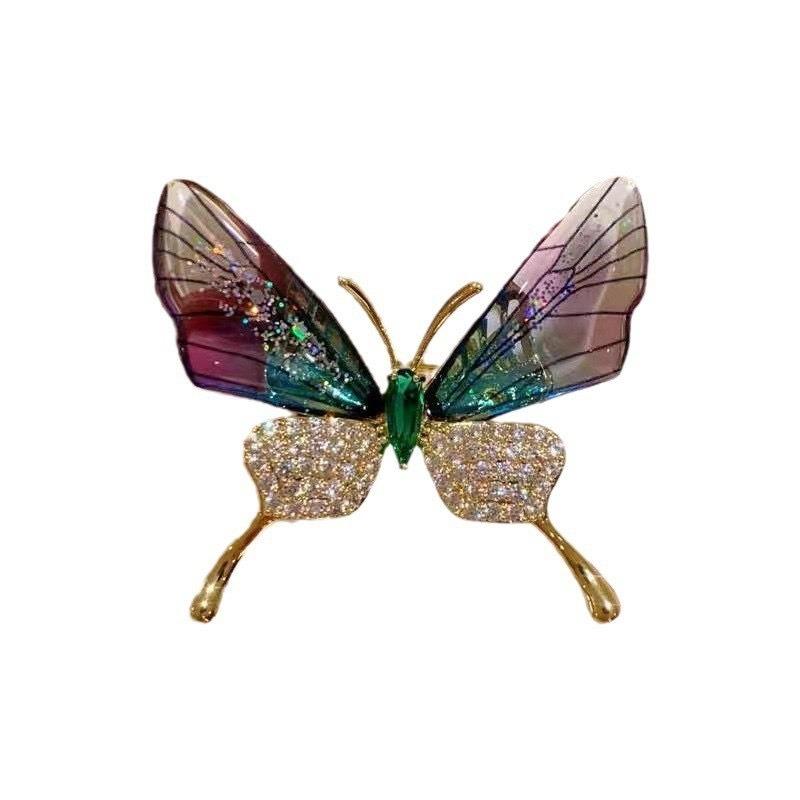 Broches de strass de borboleta da moda, novos, para mulheres, elegantes, casamentos, banquetes, presentes, roupas, acessórios, lapela