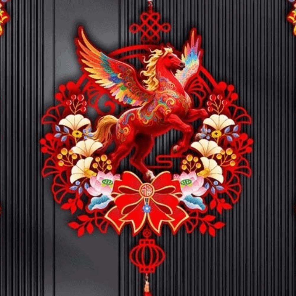 Decorative Stickers Chinese New Year Couplets Flocking Cloth Fortune Couplets  Lunar New Year Gift