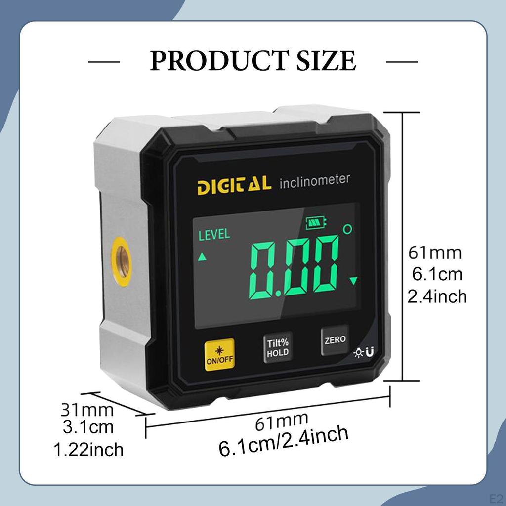 Digital Angle Gauge with Backlight Cube Portable Measurement for Engineering