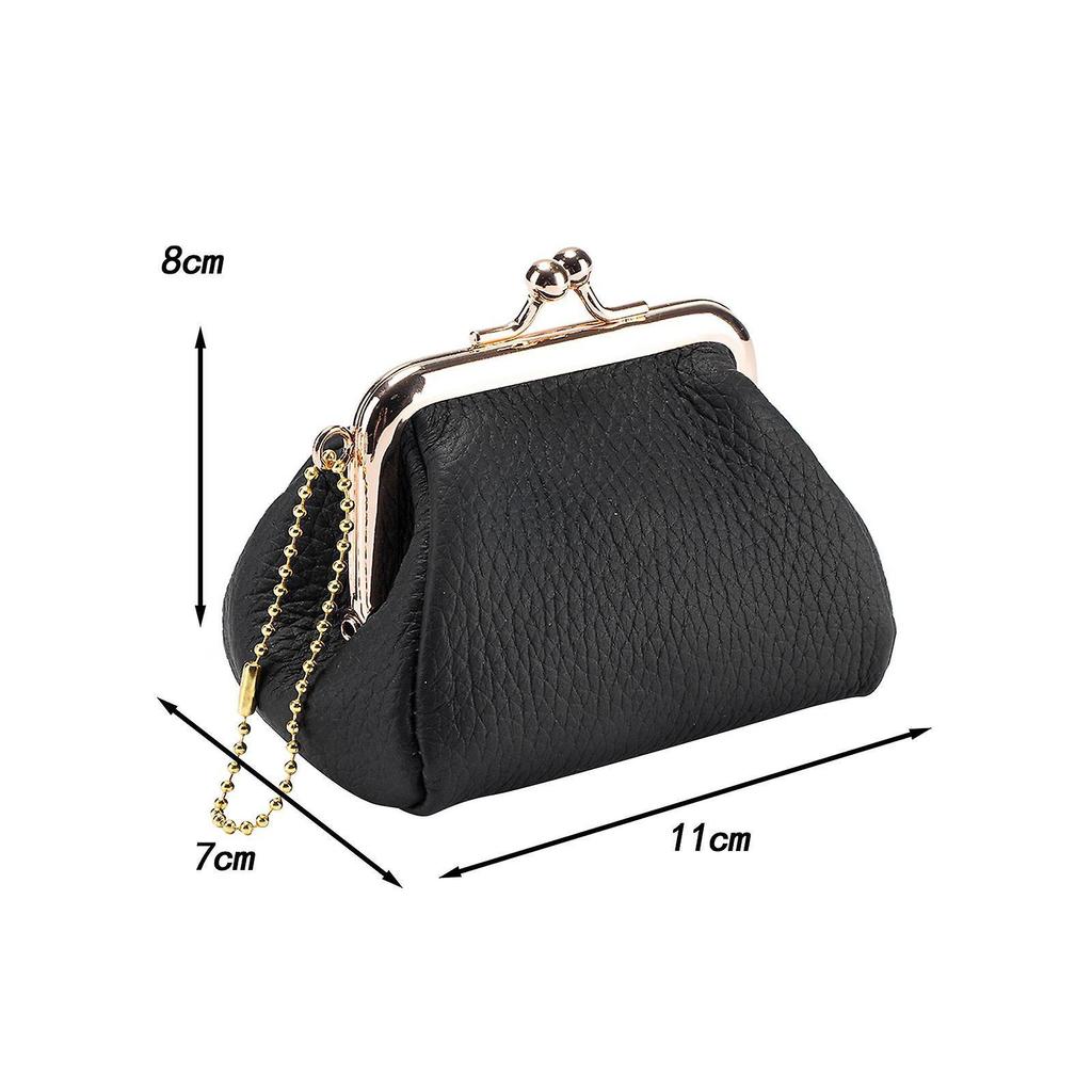 Change Purse Gift for Women Practical Fashion Versatile Kiss Lock Purse Black