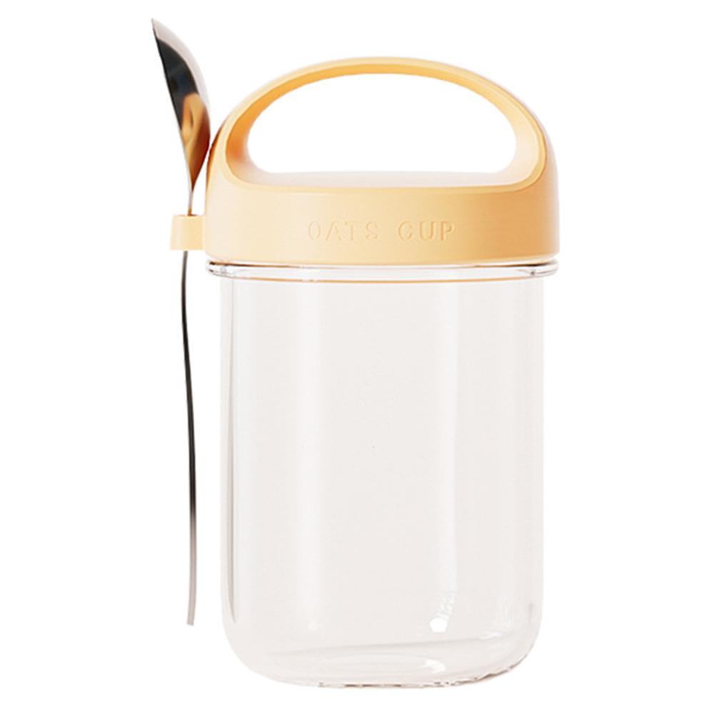 

Стаканчик для овсянки на ночь, переносной стаканчик для завтрака, йогурта с крышкой, ложка для переноски, герметичный стаканчик для салата, молока, стаканчик для молочных коктейлей, хлопьев 401-500ml жёлтый