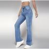 New Women's Hot Jeans Slimming European and American Style Casual Versatile High Waist Washed Denim Trousers for Women