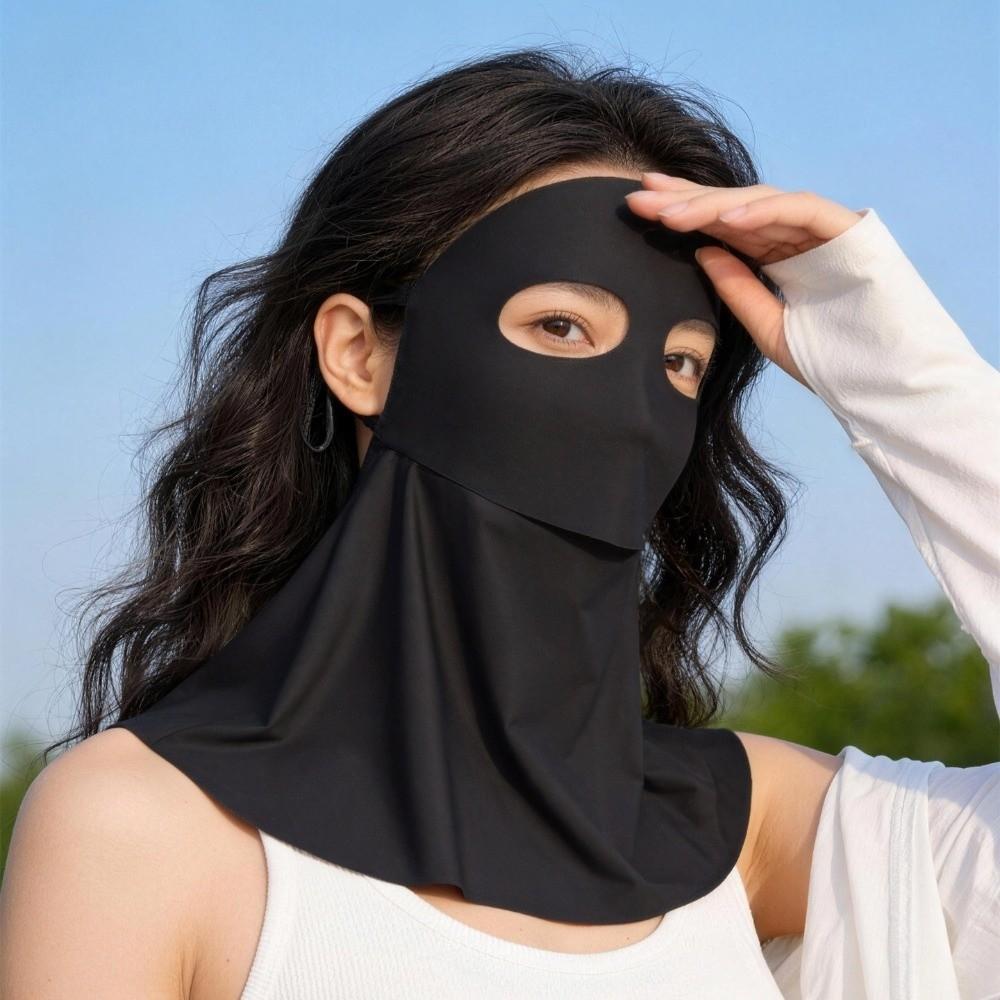 Running & Cycling Sunscreen Face Mask UPF100+ 360 Full Coverage Facekini  Women чёрный