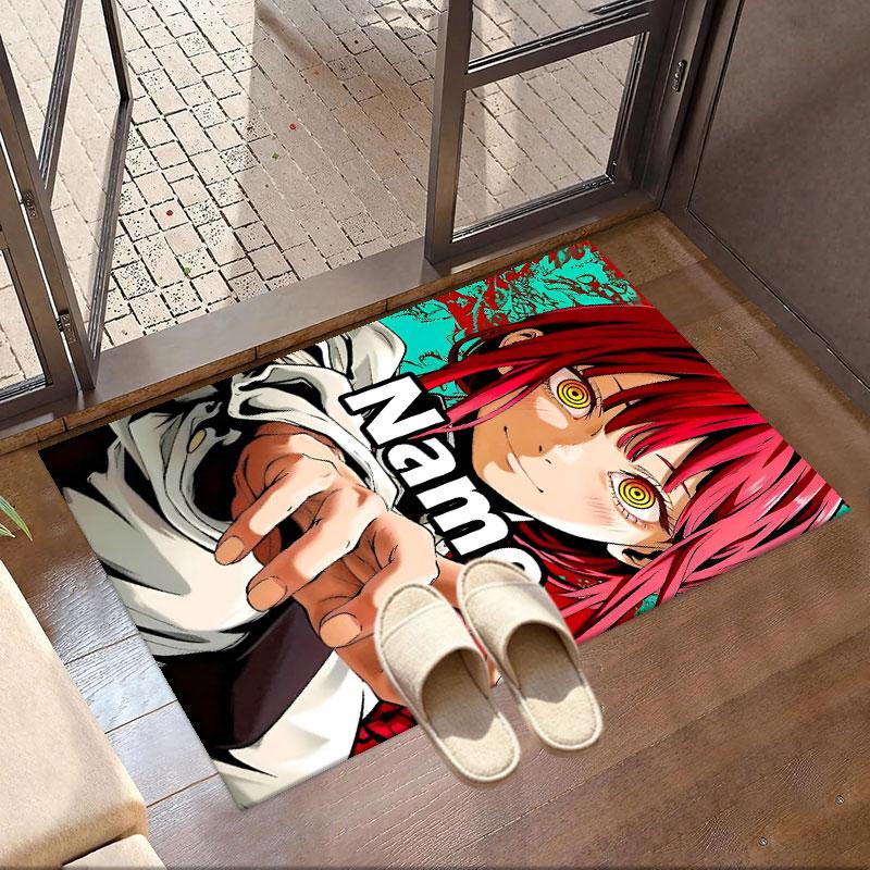 Custom Name Personalized Makima Chainsaw Man Print Carpet, Versatile Home Decor Rug, for Playroom, Apartment, Balcony, Entryway, Hallway Gift