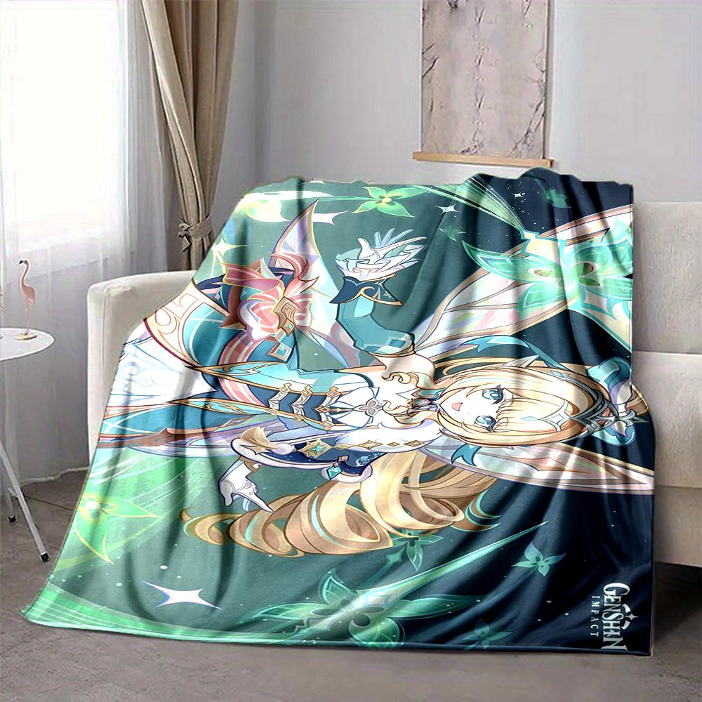 1Pc Fantasy Fairy Tale World Flannel Blanket, Soft And Comfortable, Casual Warm, Camping Travel, Christmas, Halloween Xmas Gift S1743