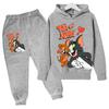 2026Autumn Casual tom jerry Cartoon Kids Boys Girls Print cool Long Sleeve Fleece Hooded Sweatshirt Long Pants Suit Festival Outdoor