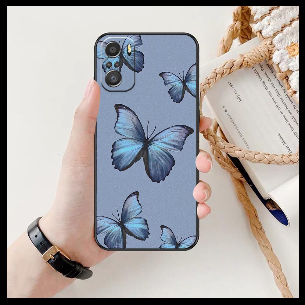 Model de fluture frumos pentru Xiaomi Redmi Note 10S 10 9T 9S 9 8T 8 7S 7 6 5A 5 Pro Max husă neagră moale