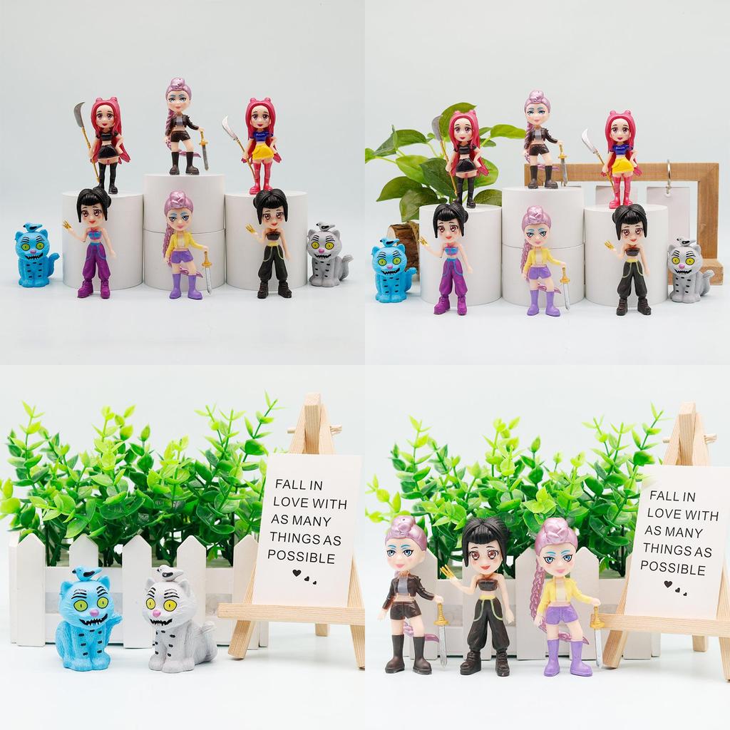 Pvc Demon Slayer Girl Group Figurine Set With Multiple Sizes For Collectors And Desk Decor
