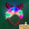 Unique And Colorful Christmas Antler Headband With Soft Plush And Lights For Creative Outfits Party