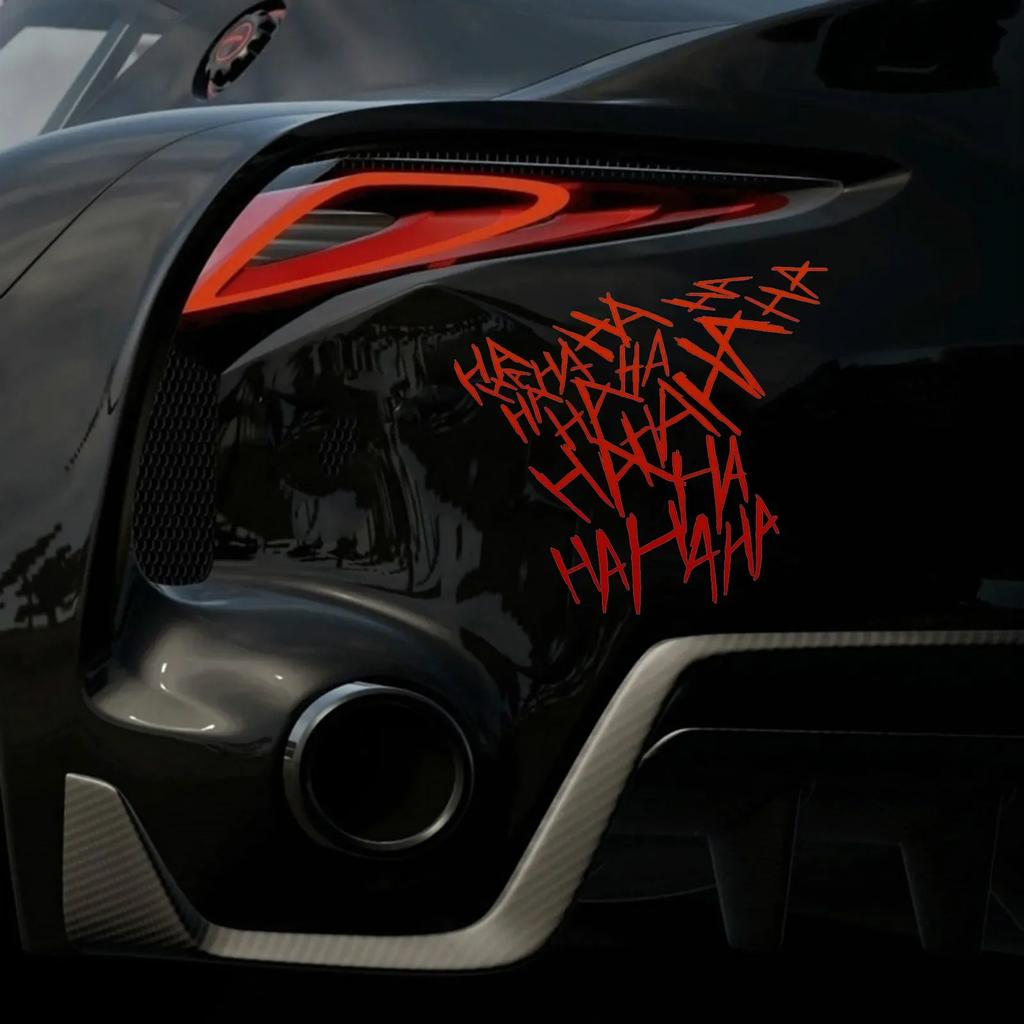 HaHaHa Joker Autoaufkleber Lustiger Helmaufkleber Motorrad Reflektierende Aufkleber Notebook Telefonaufkleber Für Blockkratzer/Fenster