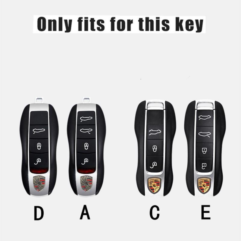 KSRQ6 Zinc Alloy Leather Car Key Case Cover For Porsche Panamera Macan Cayenne Cayman Boxster 911 9ya 971 Smart Remote Shell Accessory