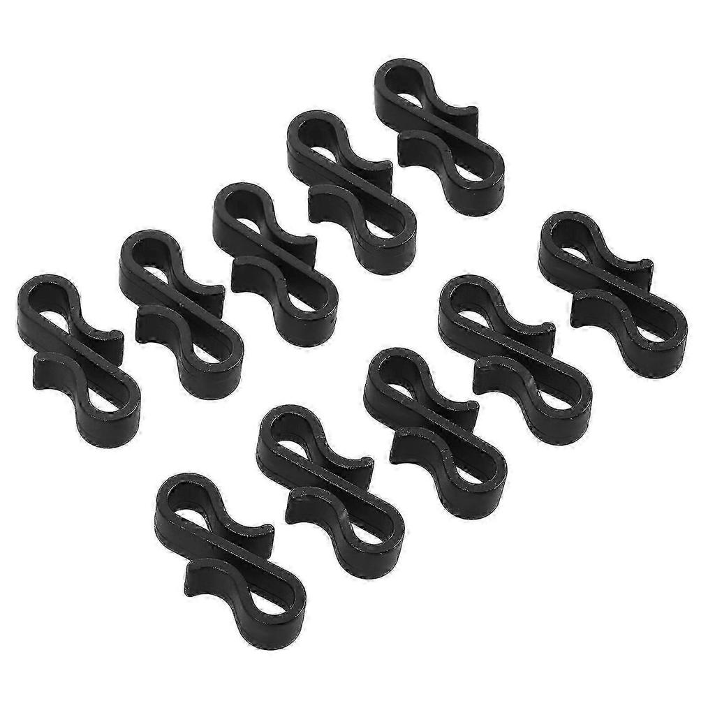 2026 Best!! S Shaped Hooks for Christmas Tree Lights Plastic Black 10 Pieces Spacesaving Design for Party