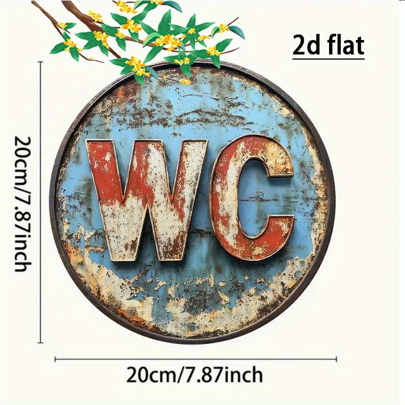 

Vintage Rusty WC Toilet Restroom Round Metal Sign xcm For Bathroom Home Wall Decor 20x30cm（7.8x11.8inch）