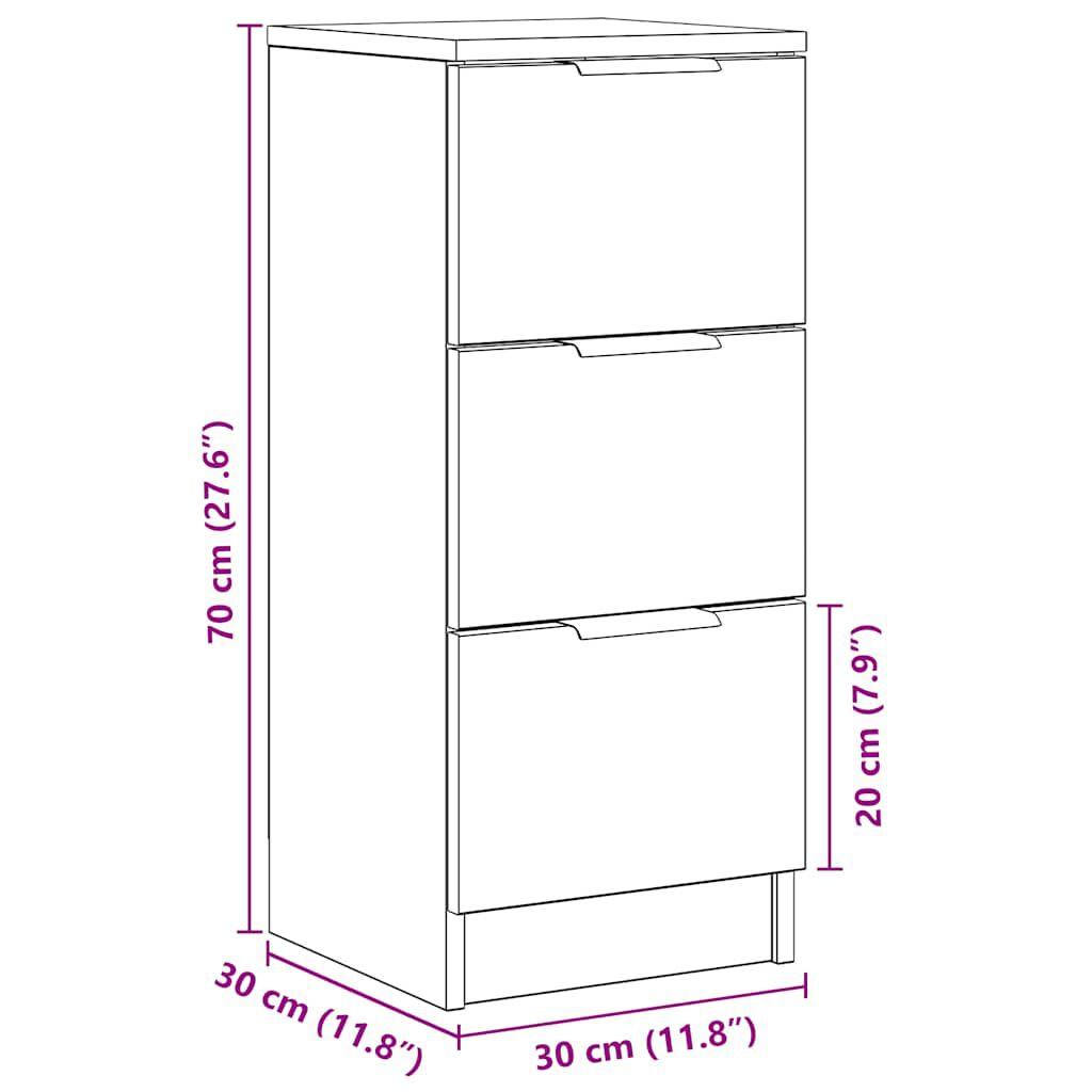 Moderner handgefertigter Eichenschubladen-Sideboard, Flur-Aufbewahrungsschrank mit Schubladen 30x30x70 cm