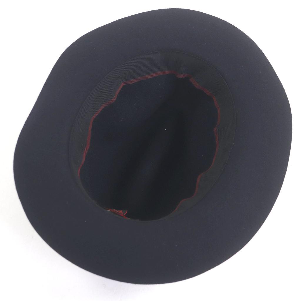 Great Borsalino Hat Felt Hat with Ribbon Navy Wool Mens 57 Used