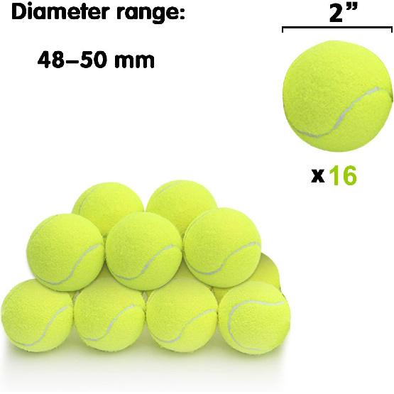 SOCO 16 Pack Small Tennis Balls for Pet Playing Fecth, 2 Inch Dog Training Tennis Balls for Mini Size Dogs, Interactive Dog Playing Balls Fits All 2
